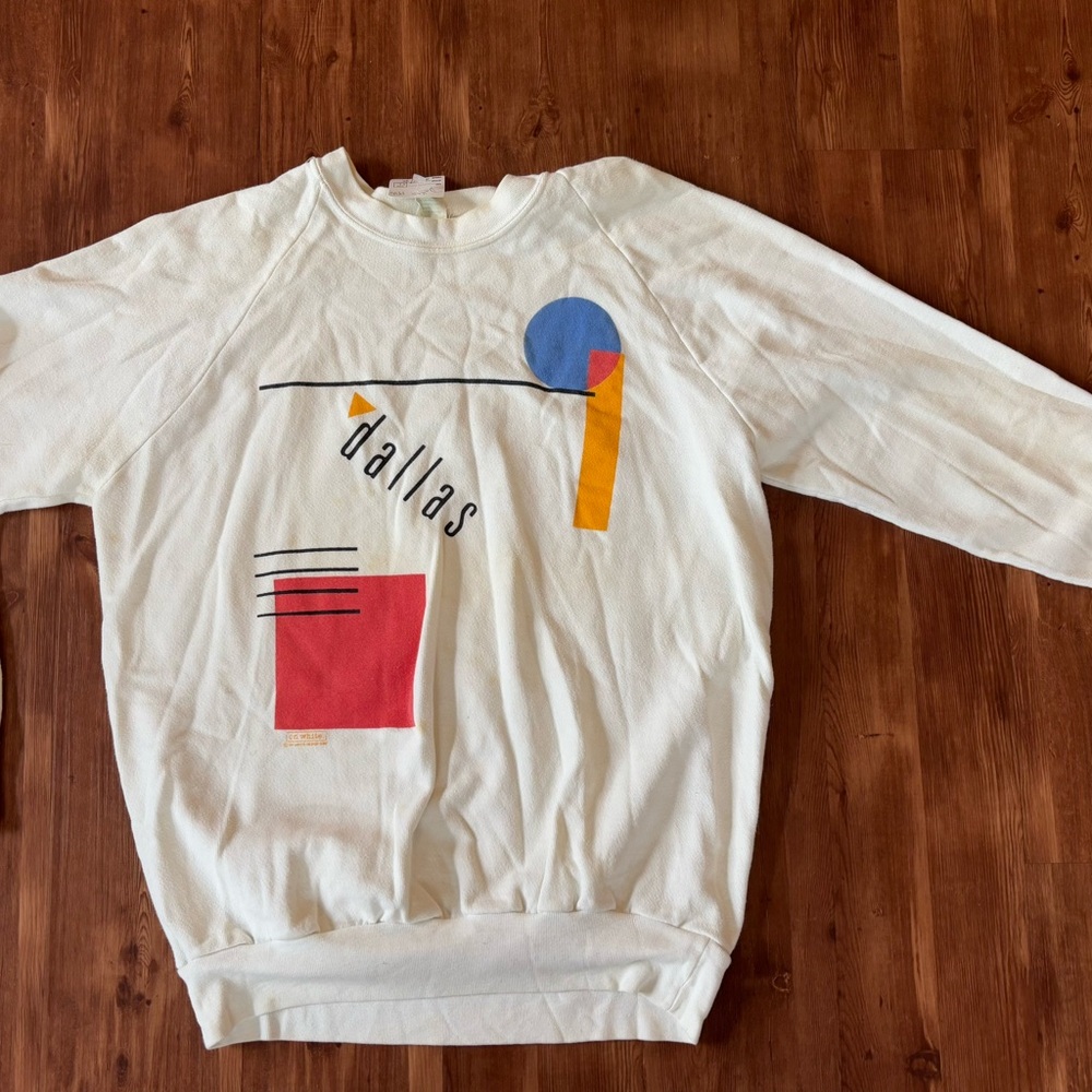 Retro style Anvil White Graphic Sweater